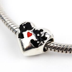 PANDORA Disney, Minnie & Mickey Kiss Heart Charm